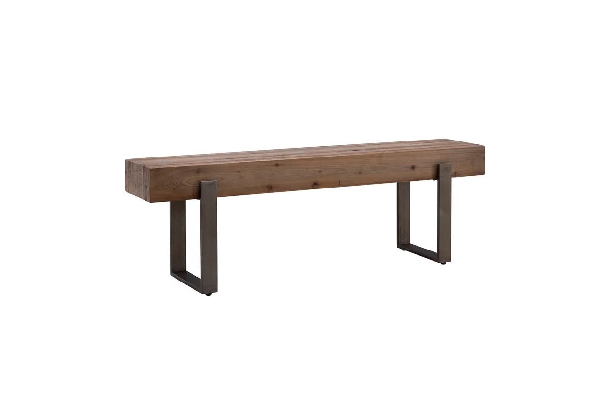 CARCAR Rustic Industrial Bench – handcrafted solid wood furniture