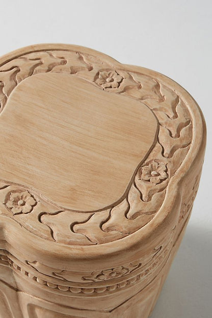 Carved - Patchwork Bedside Table – handcrafted solid wood furniture