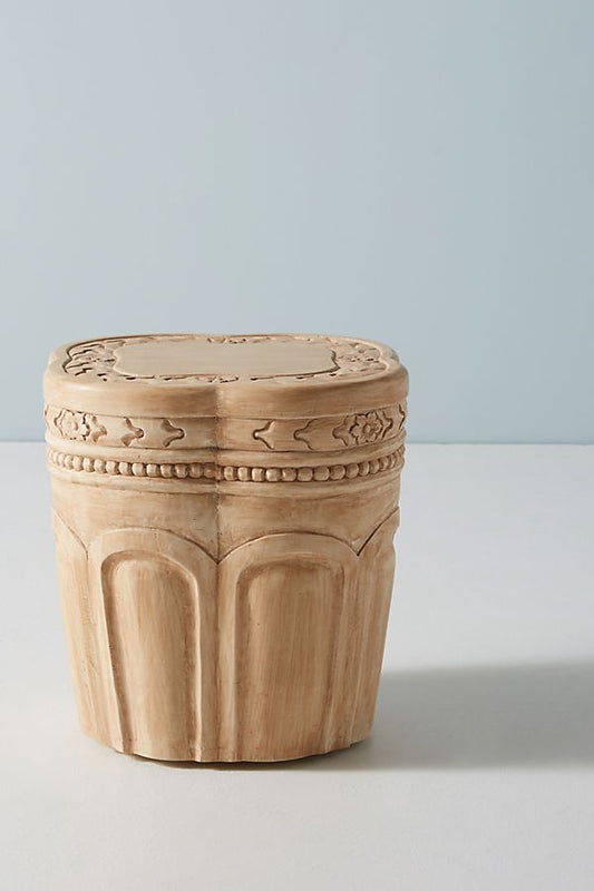 Carved - Patchwork Bedside Table – handcrafted solid wood furniture