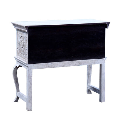 Classic Reclaimed Wood Traditional Hand Carved Antique Console Table – handcrafted solid wood furniture