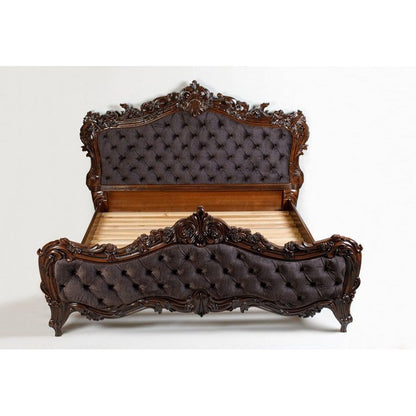 CLASSICO Solid Mango Wood Hand Carved Bed – handcrafted solid wood furniture