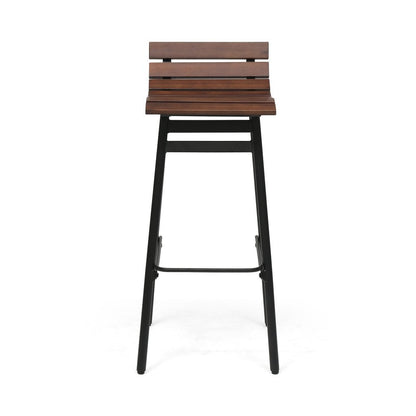 CLAVER 35" Industrial Wooden Barstool (Set of 2) – handcrafted solid wood furniture
