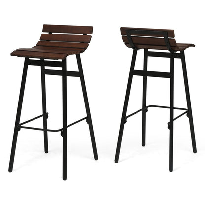 CLAVER 35" Industrial Wooden Barstool (Set of 2) – handcrafted solid wood furniture