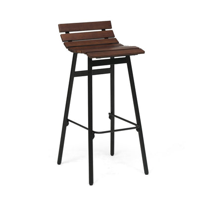 CLAVER 35" Industrial Wooden Barstool (Set of 2) – handcrafted solid wood furniture