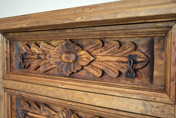 Conchita Hand Carved 4 Drawer Dresser – handcrafted solid wood furniture