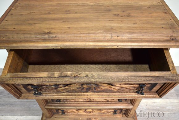 Conchita Hand Carved 4 Drawer Dresser – handcrafted solid wood furniture