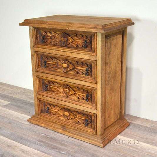 Conchita Hand Carved 4 Drawer Dresser – handcrafted solid wood furniture