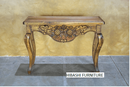 Consola Hand Carved Portofino Sunflower Hall Table – handcrafted solid wood furniture