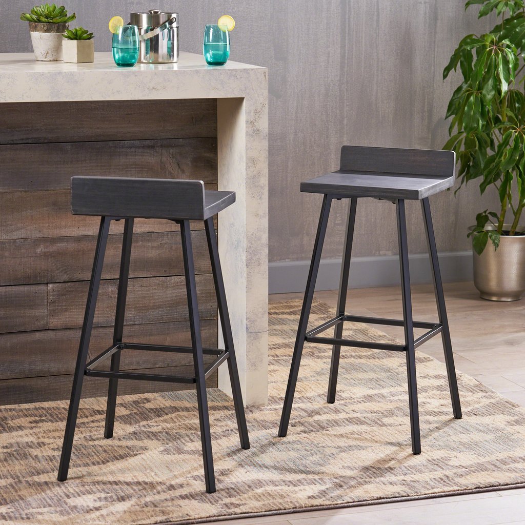 CORON Industrial Indoor Bar Stools Modern – handcrafted solid wood furniture