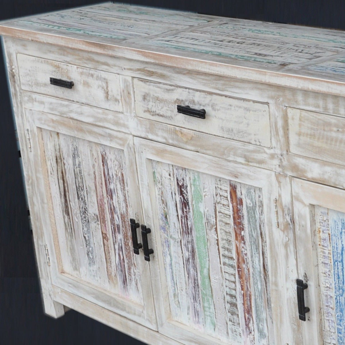 CORSO TIMBER SIDEBOARD - White wash - 180 - 40 - 90 – handcrafted solid wood furniture