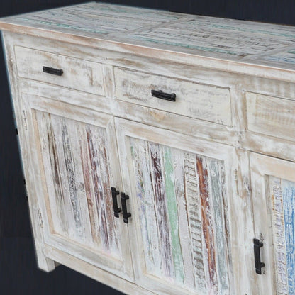 CORSO TIMBER SIDEBOARD - White wash - 180 - 40 - 90 – handcrafted solid wood furniture