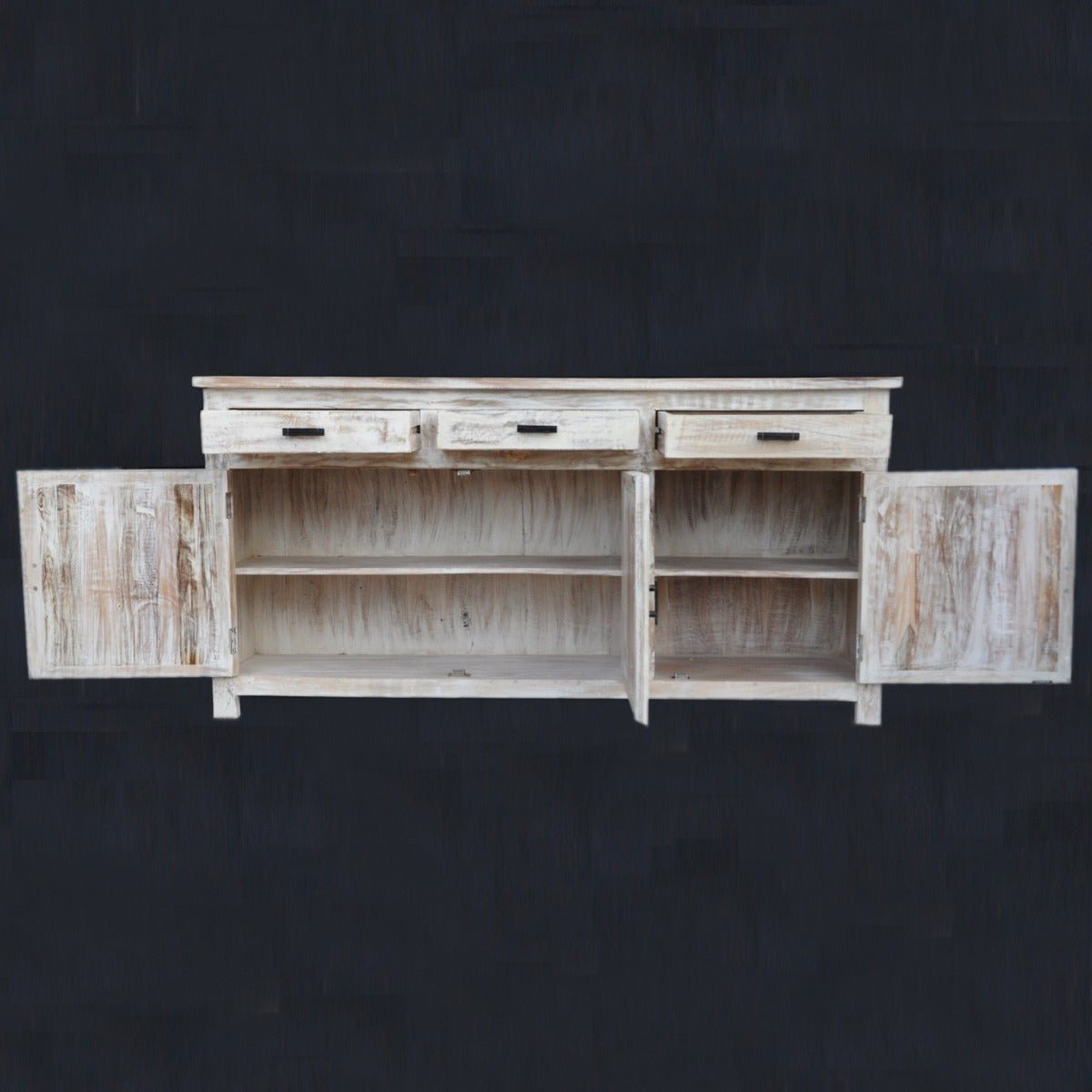 CORSO TIMBER SIDEBOARD - White wash - 180 - 40 - 90 – handcrafted solid wood furniture