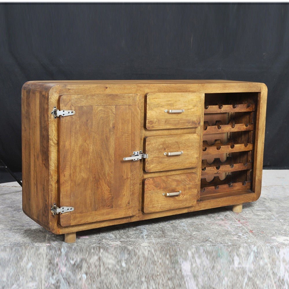 Cromer Sideboard Wine Rack Natural 90 - 160 - 40 – handcrafted solid wood furniture