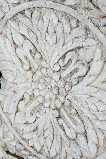 DAHLIA MIndian Wooden Hand Carved Bedside Cabinet – handcrafted solid wood furniture