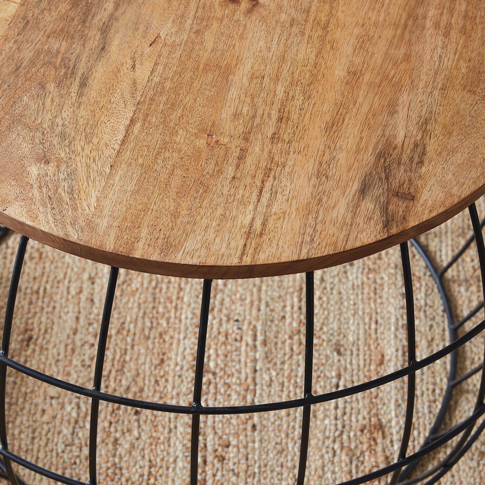 DANAO Industrial Iron and Wood Round Table – handcrafted solid wood furniture