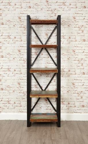 Dapa Industrial Mango Wood Urban Chic Bookcase – handcrafted solid wood furniture