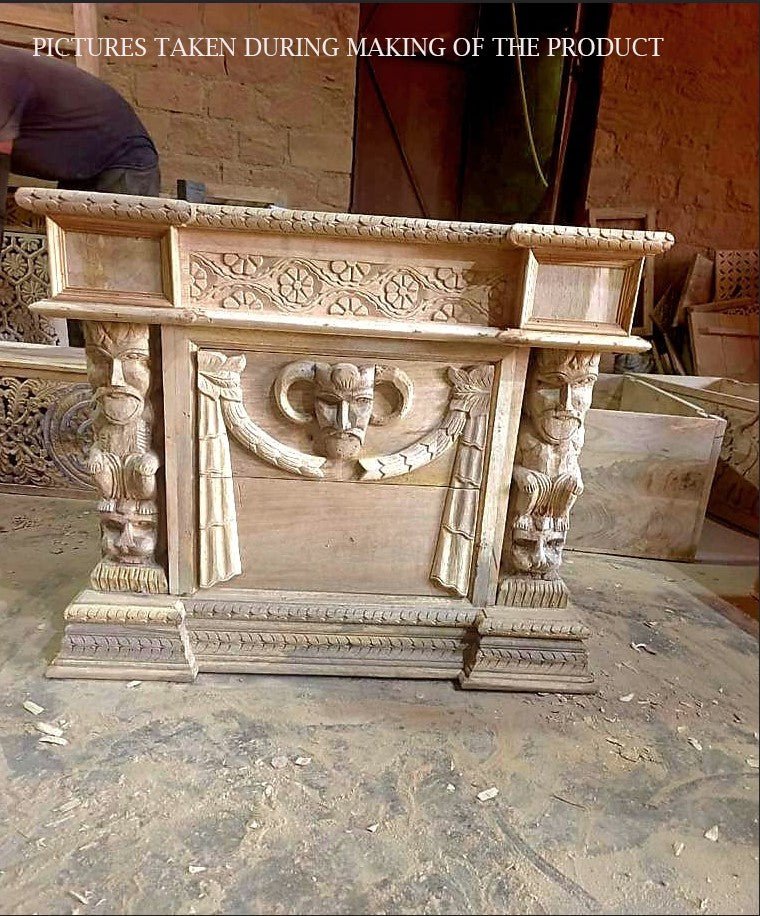 Daze Gothic Hand Carved Nightstand – handcrafted solid wood furniture