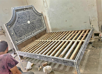 Hibashi Handmade Bone inlay Bed