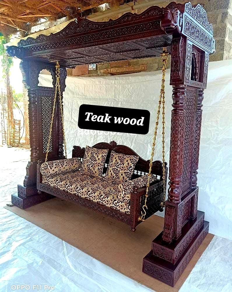 Duyan Hand Carved Indian Elephant Swing – handcrafted solid wood furniture