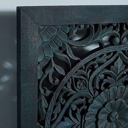 Dynasty Low Line Hand Carved Indian Wooden Bed Frame - DLLHCBF – handcrafted solid wood furniture