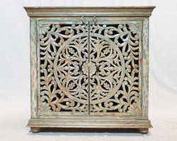 Indian Rustic Hand Carved Doors Buffet Sideboard