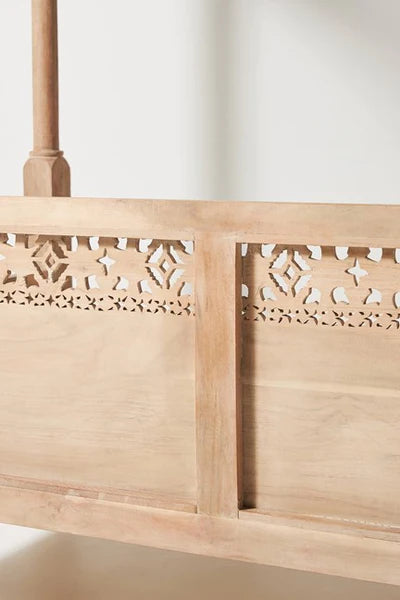 Hand Carved Canopy Style Solid Wooden Daybed / Out Door Seating