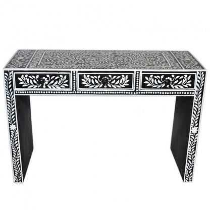 Floral Design Hand Painted Hall Table by Hibashi Furniture – handcrafted solid wood furniture made in India