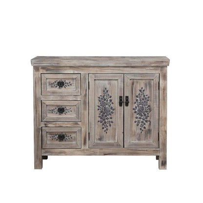 FLORE Solid Mango Wood Hand Carved Cabinet – handcrafted solid wood furniture