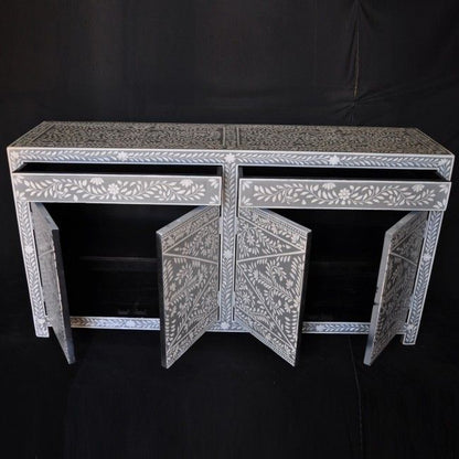 Fontana Garden Handcarved Bone inlay Buffet Table – handcrafted solid wood furniture