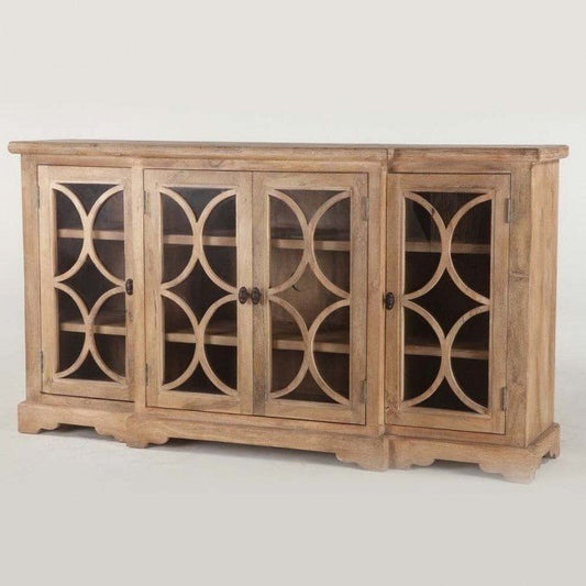 FRENCH ARCHED GLASS DOOR SIDEBOARD by Hibashi Furniture – handcrafted solid wood furniture made in India