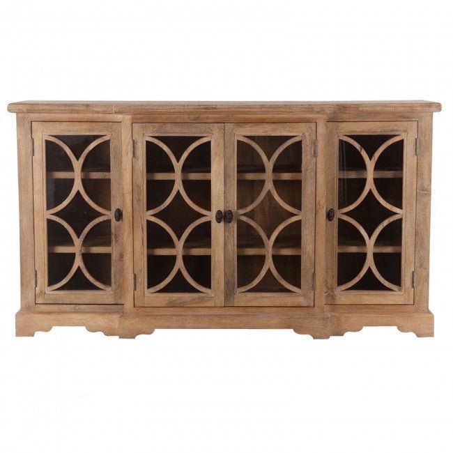 FRENCH ARCHED GLASS DOOR SIDEBOARD – handcrafted solid wood furniture