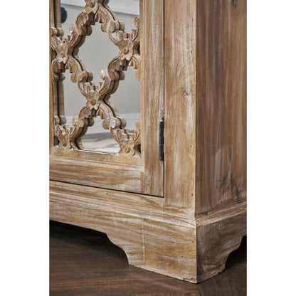 French Arched Wood Sideboards with Mirrored Doors by Hibashi Furniture – handcrafted solid wood furniture made in India