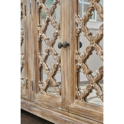 French Arched Wood Sideboards with Mirrored Doors by Hibashi Furniture – handcrafted solid wood furniture made in India