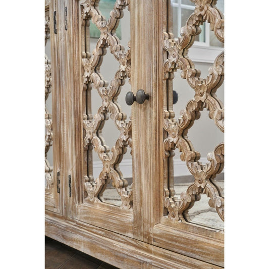 French Arched Wood Sideboards with Mirrored Doors by Hibashi Furniture – handcrafted solid wood furniture made in India