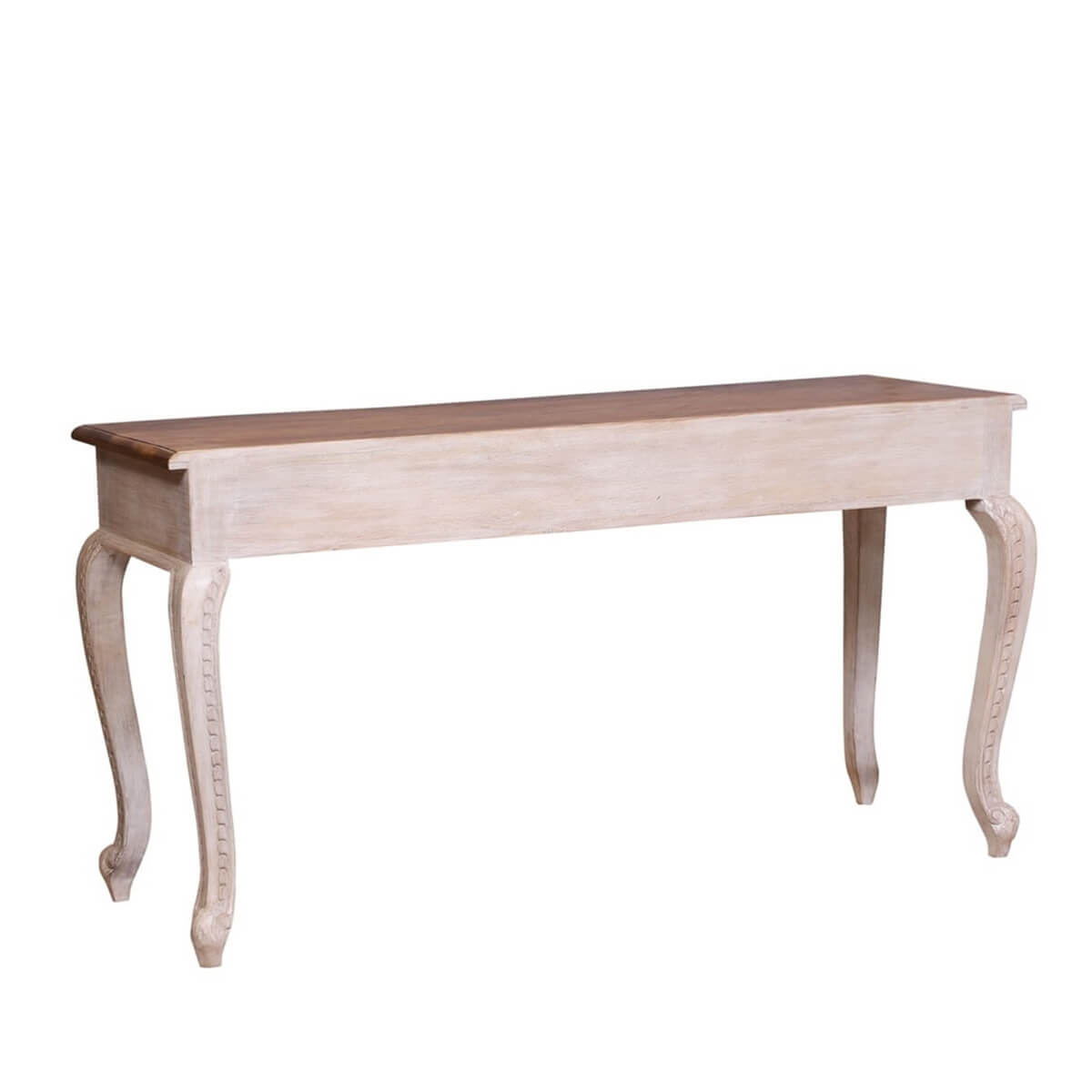 French Reclaimed Wood Hand Carved Floral Hall Table – handcrafted solid wood furniture