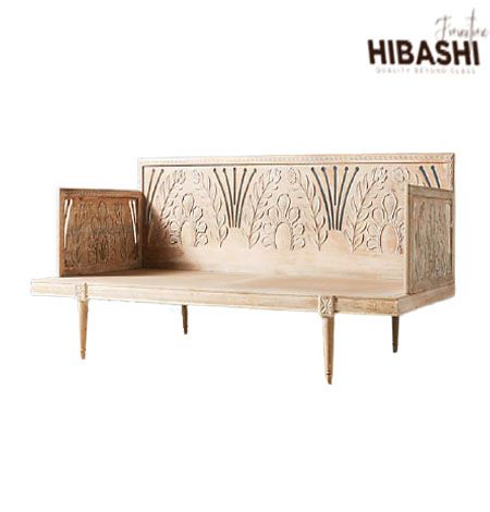 GANDA Hand Carved Daybed – handcrafted solid wood furniture