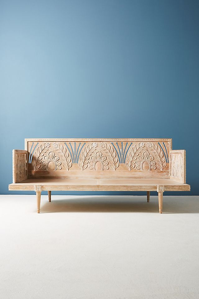 GANDA Hand Carved Daybed by Hibashi Furniture – handcrafted solid wood furniture made in India