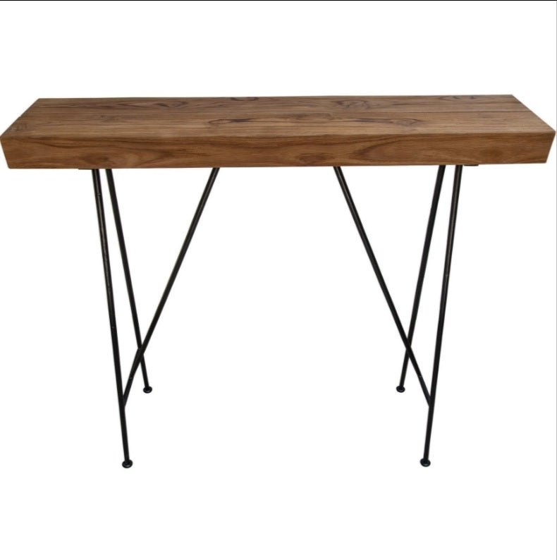 GAPAN Industrial Narrow Drinks Table – handcrafted solid wood furniture