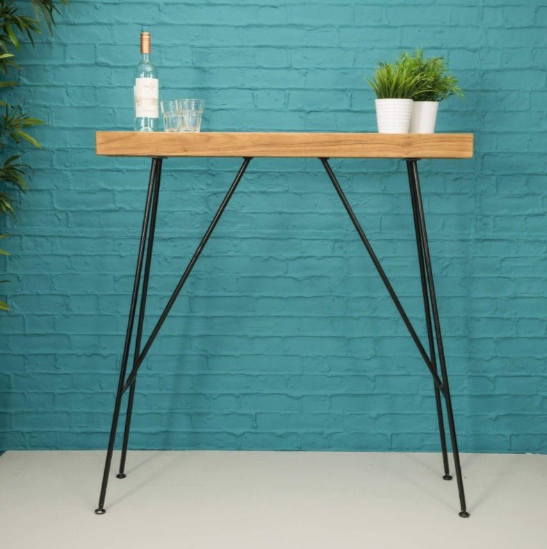 GAPAN Industrial Narrow Drinks Table – handcrafted solid wood furniture