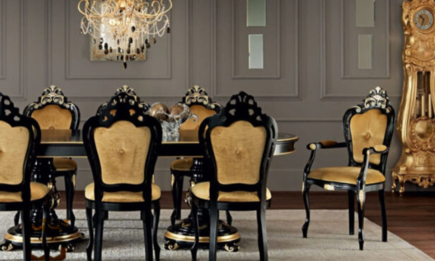 GORGUS HAND CARVED FRENCH STYLE DINING TABLE SET – handcrafted solid wood furniture