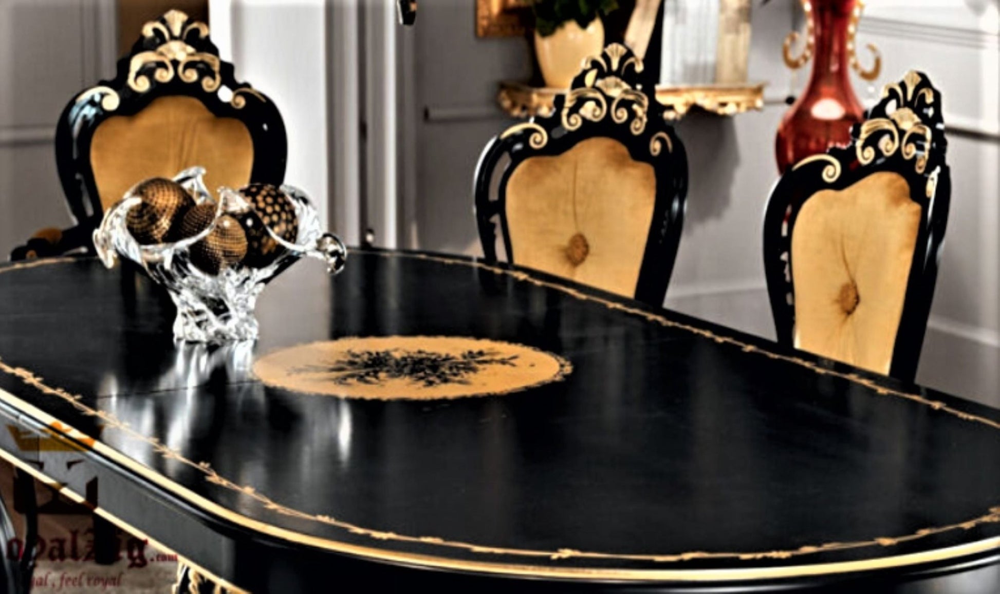 GORGUS HAND CARVED FRENCH STYLE DINING TABLE SET – handcrafted solid wood furniture