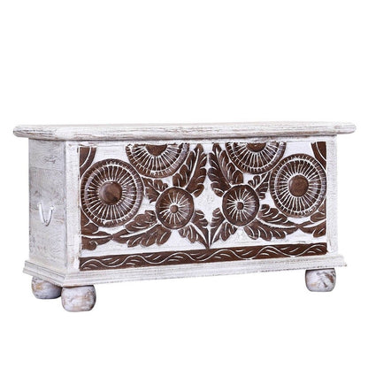 HALINA Hand Carved Storage Trunk – handcrafted solid wood furniture