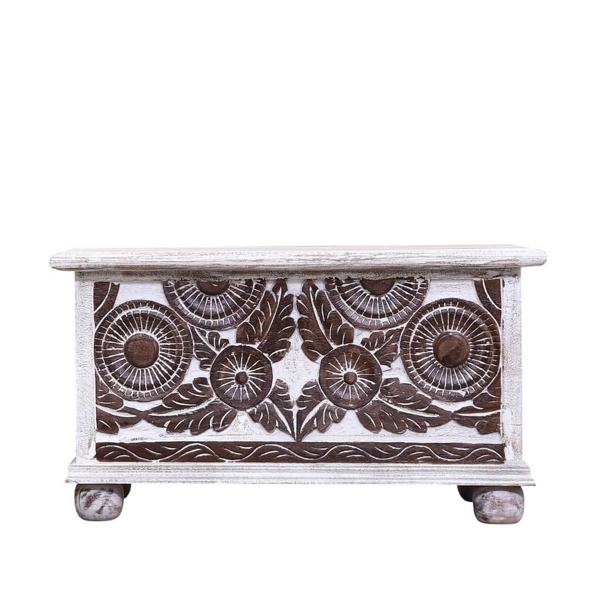 HALINA Hand Carved Storage Trunk – handcrafted solid wood furniture