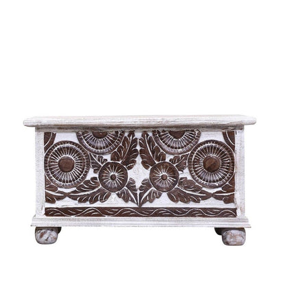 HALINA Hand Carved Storage Trunk – handcrafted solid wood furniture
