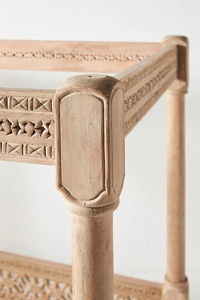 Hand Carved Canopy Style Solid Wooden Daybed / OutDoor Seating – handcrafted solid wood furniture