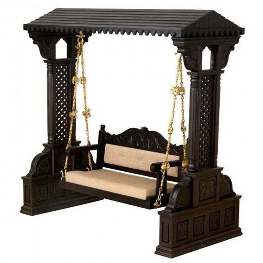Hand Carved Elephant Design Swing by Hibashi Furniture – handcrafted solid wood furniture made in India