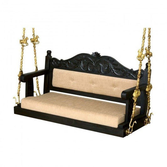 Hand Carved Elephant Design Swing by Hibashi Furniture – handcrafted solid wood furniture made in India