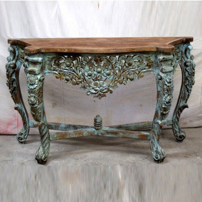 Hand Carved Hall Table by Hibashi Furniture – handcrafted solid wood furniture made in India