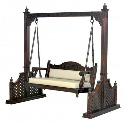 Hand Carved MUGHAL Design Swing – handcrafted solid wood furniture