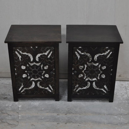 Hand Carved of Bedsides, solid wooden bedside table – handcrafted solid wood furniture